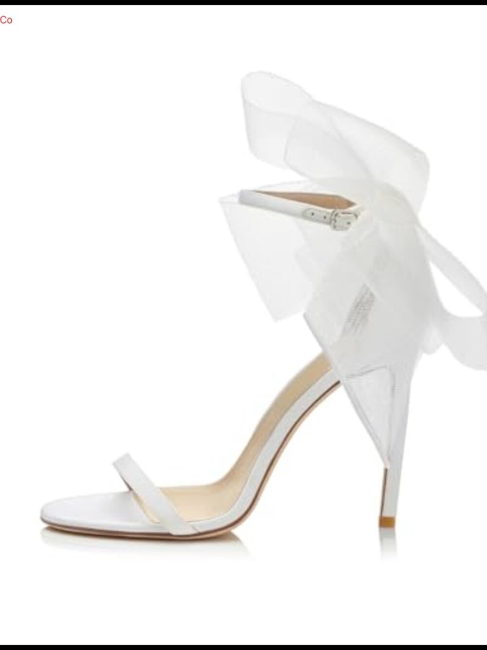 Coutgo Open Toe Stiletto Heeled Sandals Asymmetric Bow Party Shoes